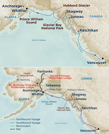 Denali Explorer - Tour FB4 (CruiseTour) Itinerary Map