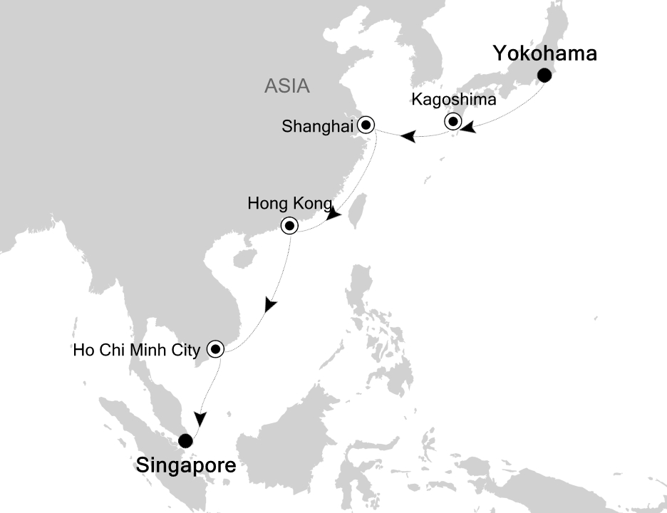 Asia Cruise Itinerary Map