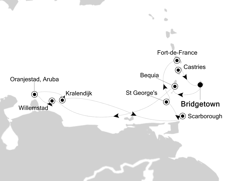 Caribbean & Central America Cruise Itinerary Map