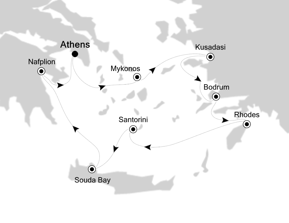 Mediterranean Cruise Itinerary Map